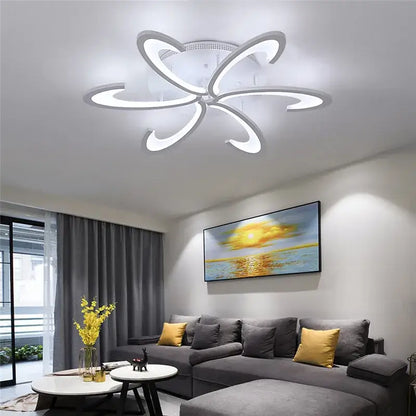 Modern gray petal acrylic led ceiling chandelier for living room