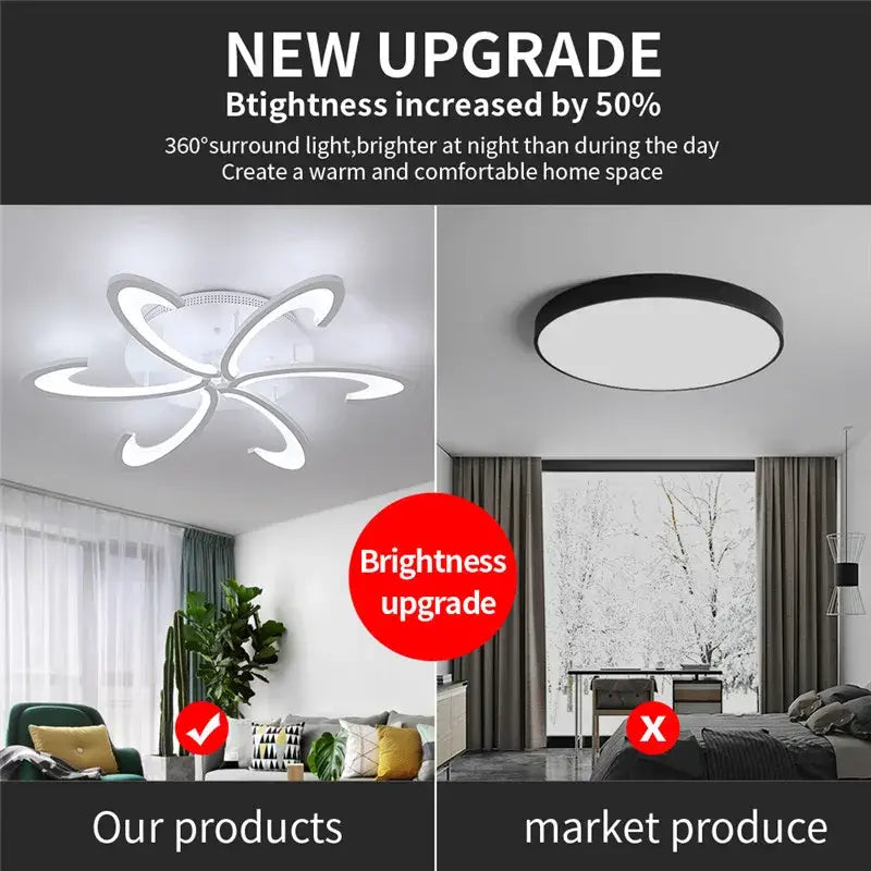 Modern gray petal acrylic led ceiling chandelier for living room
