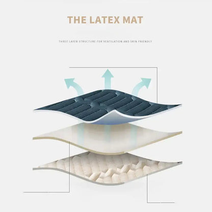 Modern gray quilted cooling latex bed mat bedroom geometric cover