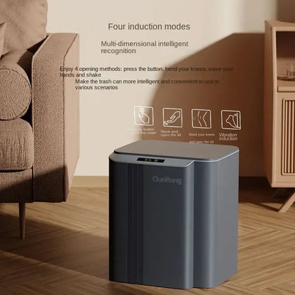 Modern gray smart sensor trash can for kitchen and bathroom