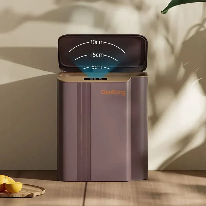 Modern gray smart sensor trash can for kitchen and bathroom