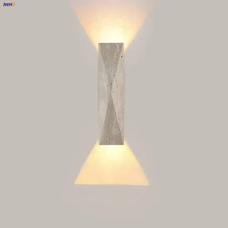Modern gray stone double led wall lamp bedroom sconce