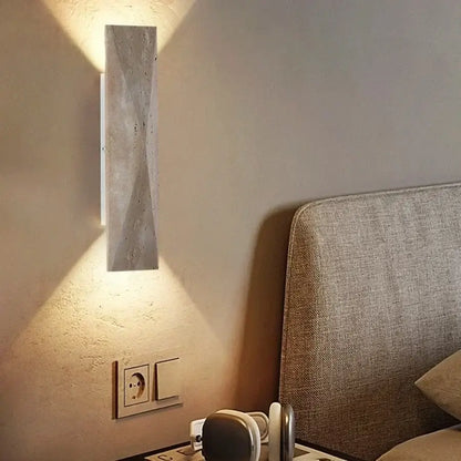 Modern gray stone double led wall lamp bedroom sconce