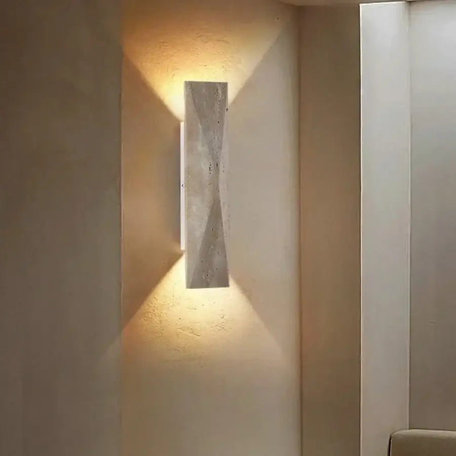 Modern gray stone double led wall lamp bedroom sconce