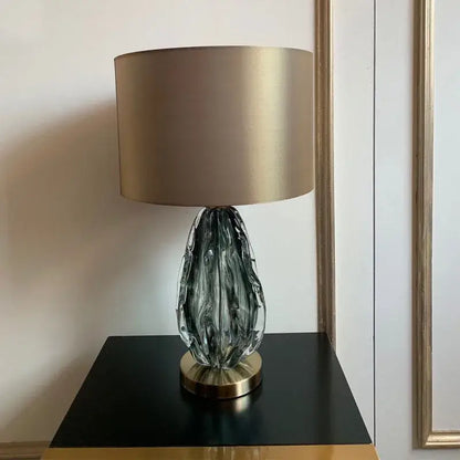 Modern gray swirl crystal table lamp bedroom night light