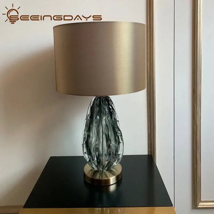Modern gray swirl crystal table lamp bedroom night light