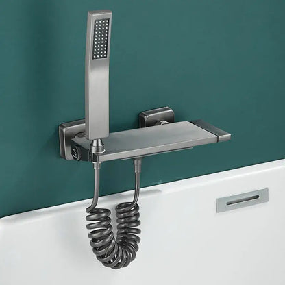 Modern gray wall mounted waterfall faucet set for bathroom shower