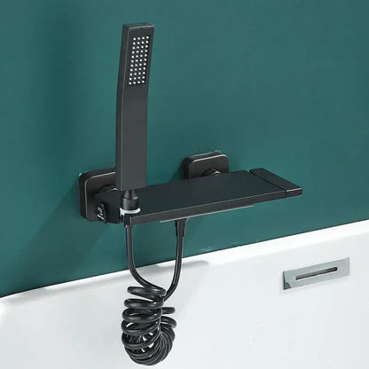 Modern gray wall mounted waterfall faucet set for bathroom shower
