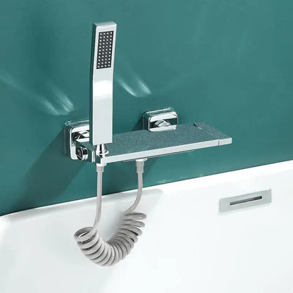 Modern gray wall mounted waterfall faucet set for bathroom shower