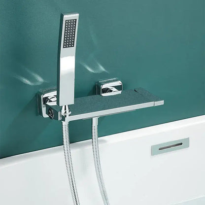 Modern gray wall mounted waterfall faucet set for bathroom shower