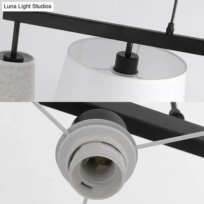 Modern gray & white barrel hanging light kitchen island pendant