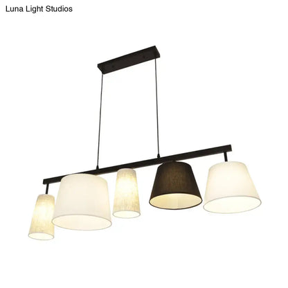 Modern gray & white barrel hanging light kitchen island pendant