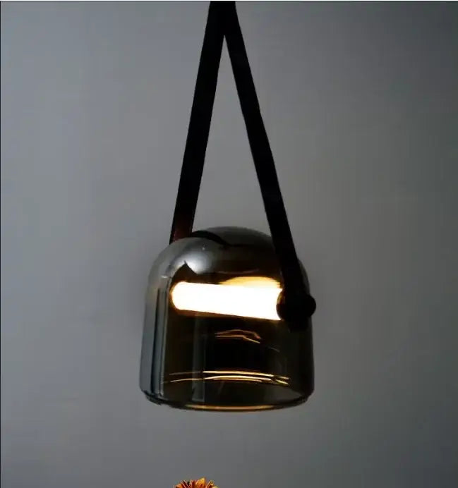 Modern gray & white glass chandelier living room light