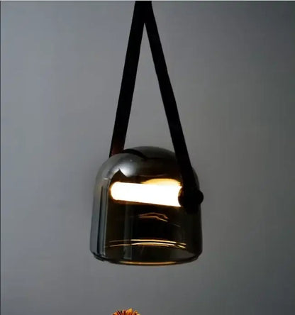 Modern gray & white glass chandelier living room light
