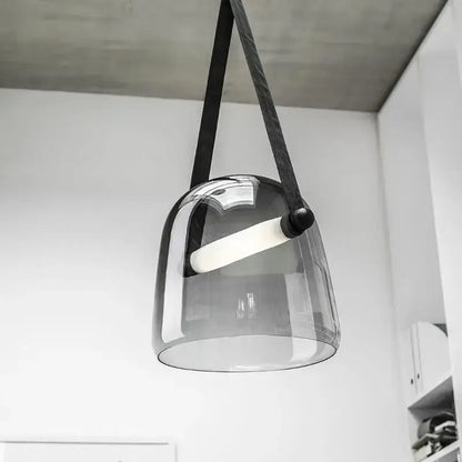 Modern gray & white glass chandelier living room light