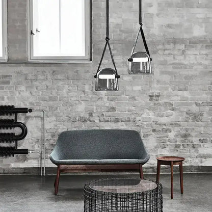 Modern gray & white glass chandelier living room light