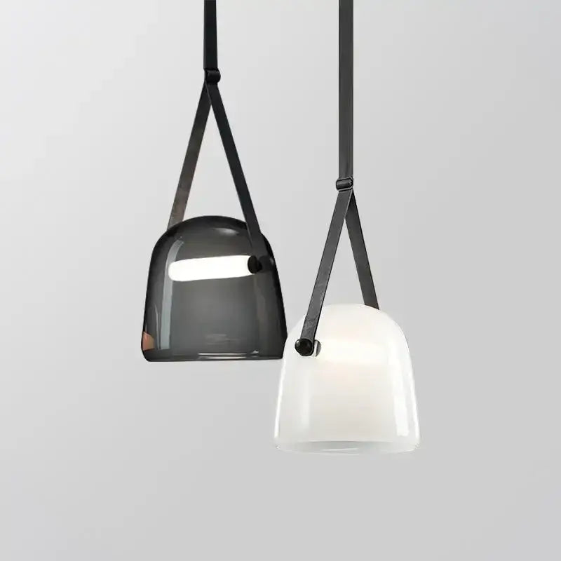 Modern gray & white glass chandelier living room light