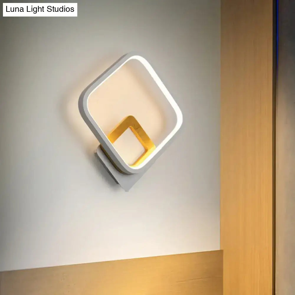 Modern gray & yellow square wall sconce 110v-120v bedroom light