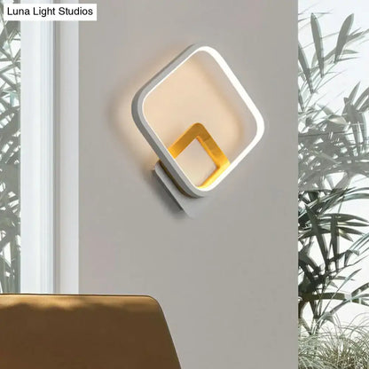 Modern gray & yellow square wall sconce 110v-120v bedroom light