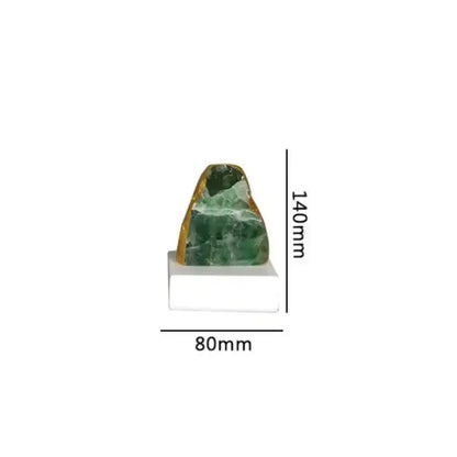 Modern green agate crystal stone bookends living room decor