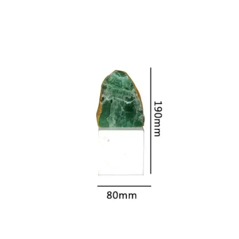 Modern green agate crystal stone bookends living room decor
