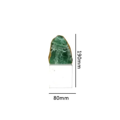 Modern green agate crystal stone bookends living room decor