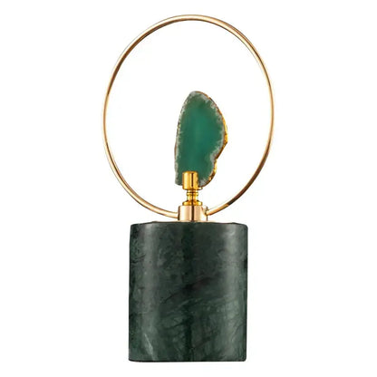 Modern green and gold agate crafts marble base art for living room