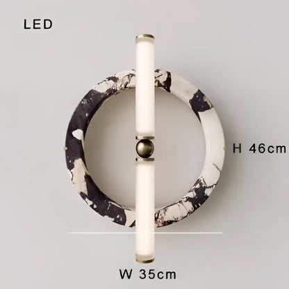 Modern green black marble wall lamp bedroom frosted glass sconce