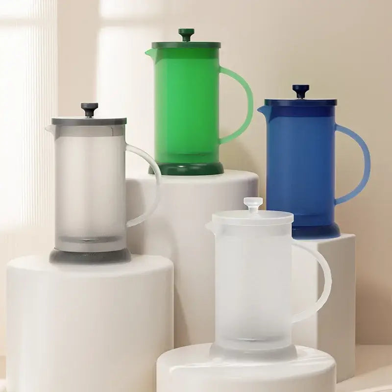 Modern green glass french press coffee maker kitchen teaware pot