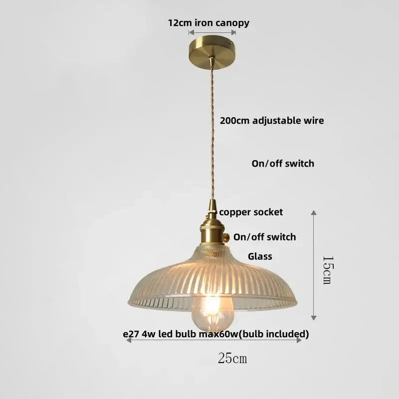 Modern green glass walnut wood pendant light dining room