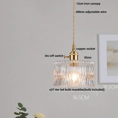 Modern green glass walnut wood pendant light dining room