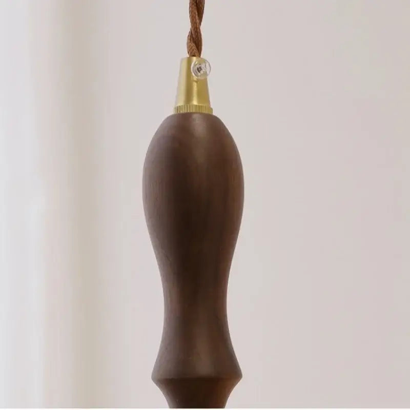 Modern green glass walnut wood pendant light dining room