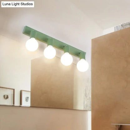 Modern green linear vanity mirror light bathroom 4 bulb wall sconce
