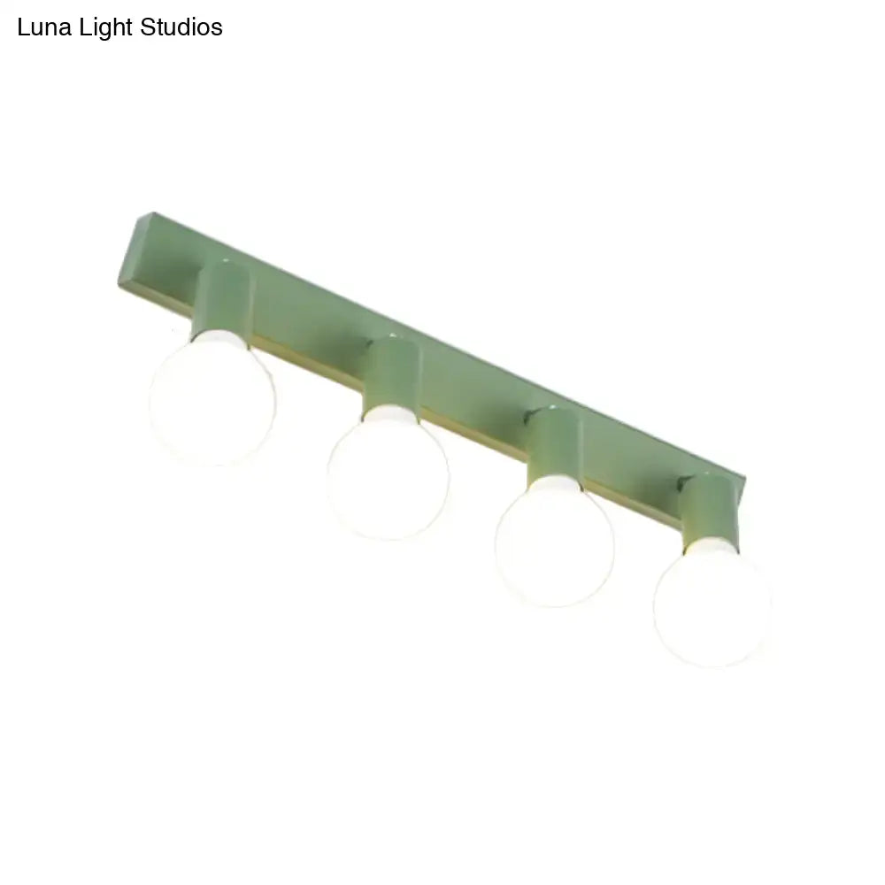 Modern green linear vanity mirror light bathroom 4 bulb wall sconce