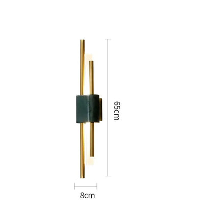 Modern green marble and gold light luxury wall lamp living room