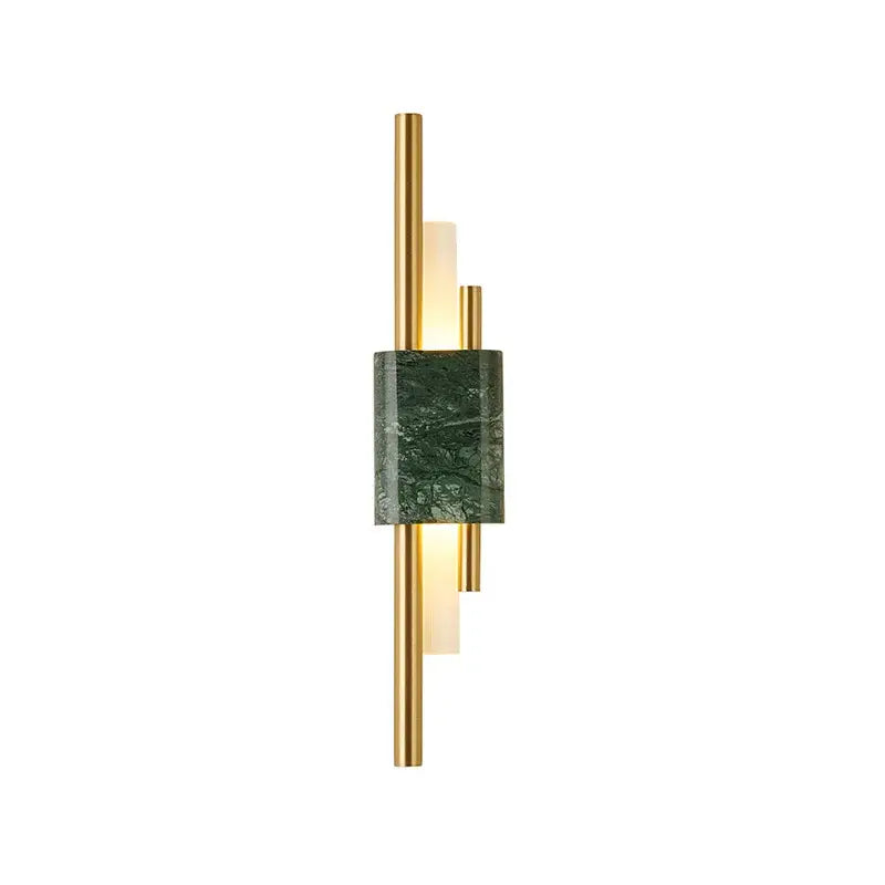 Modern green marble and gold light luxury wall lamp living room