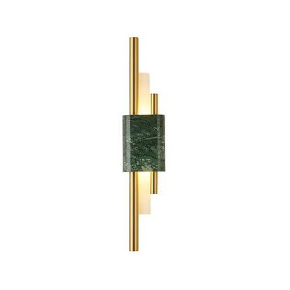 Modern green marble and gold light luxury wall lamp living room
