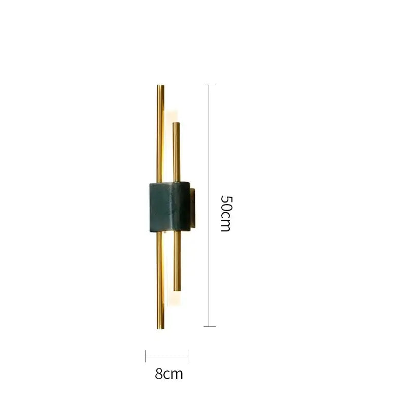 Modern green marble and gold light luxury wall lamp living room