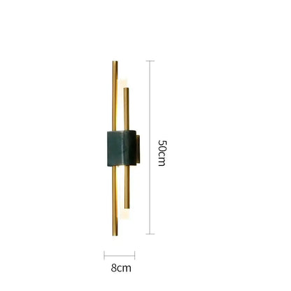 Modern green marble and gold light luxury wall lamp living room