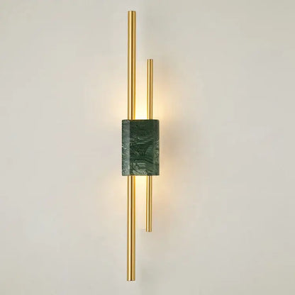 Modern green marble and gold light luxury wall lamp living room
