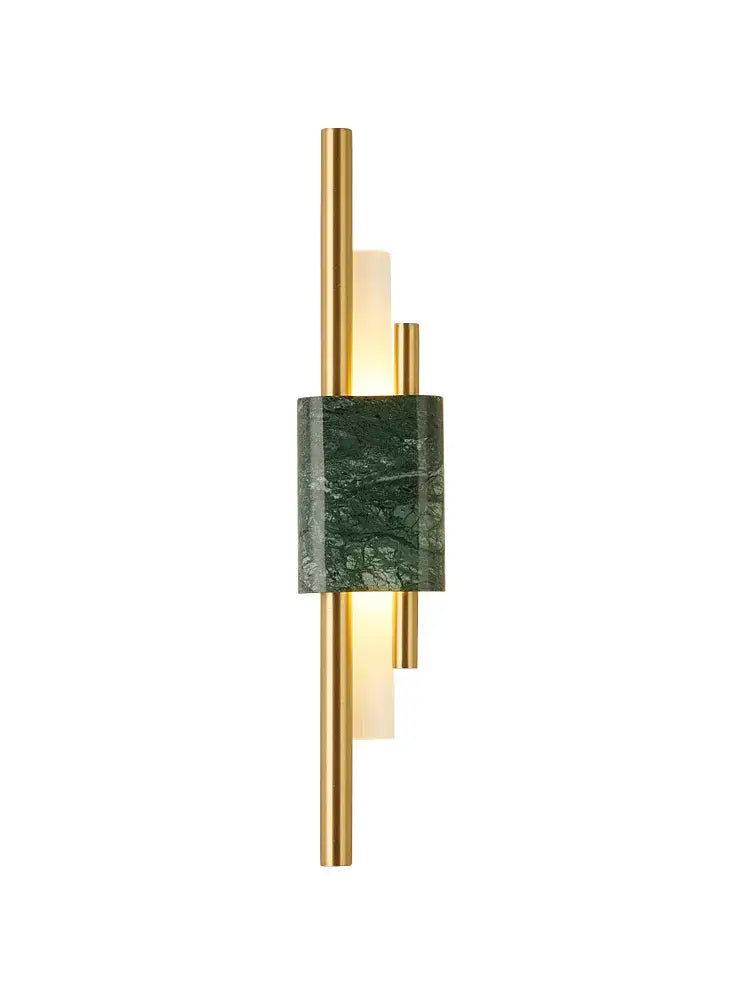 Modern green marble and gold light luxury wall lamp living room