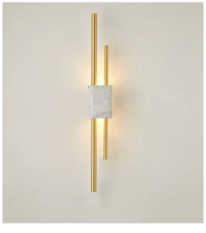 Modern green marble and gold light luxury wall lamp living room
