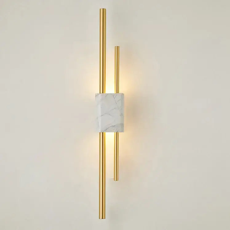 Modern green marble and gold light luxury wall lamp living room