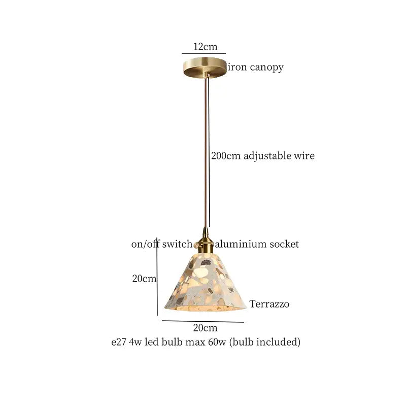 Modern green marble led pendant light – kitchen lighting fixture