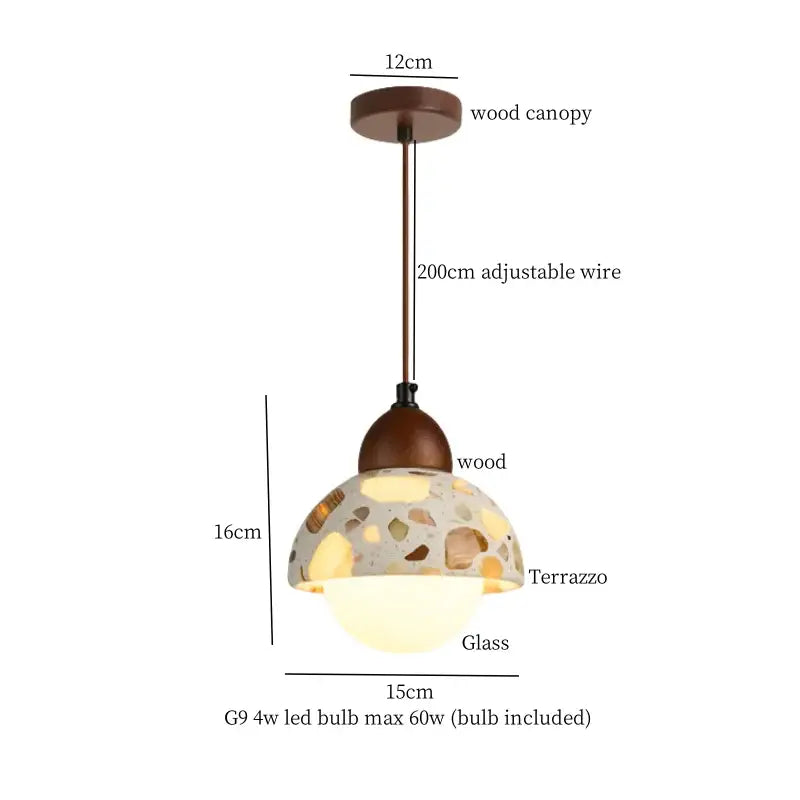 Modern green marble led pendant light – kitchen lighting fixture