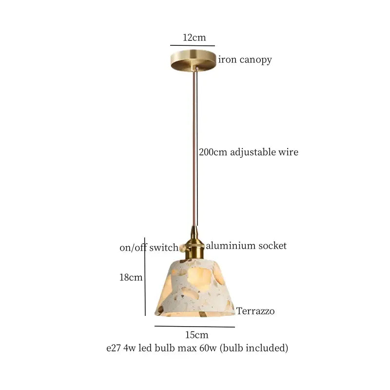 Modern green marble led pendant light – kitchen lighting fixture