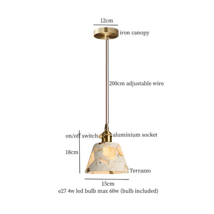 Modern green marble led pendant light – kitchen lighting fixture