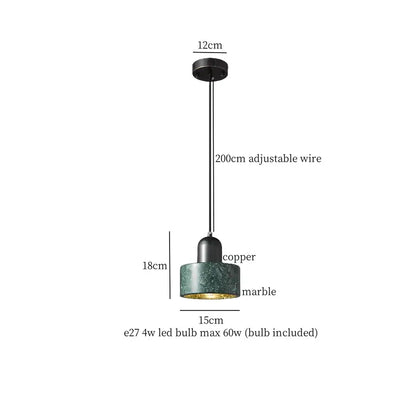 Modern green marble led pendant light – kitchen lighting fixture