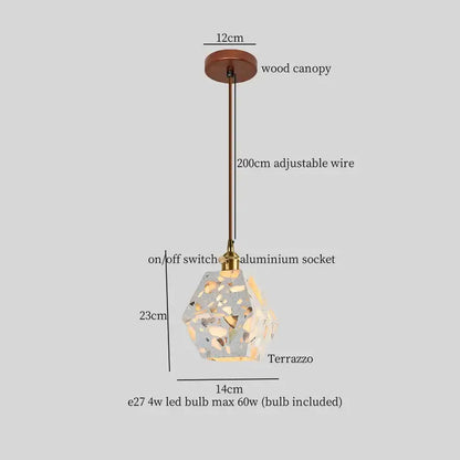 Modern green marble led pendant light – kitchen lighting fixture
