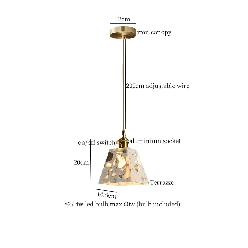 Modern green marble led pendant light – kitchen lighting fixture